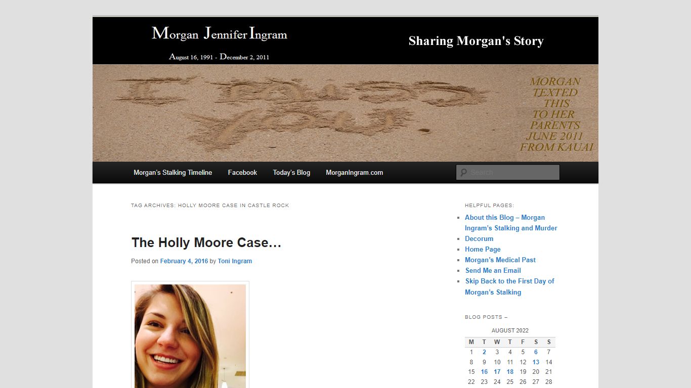 Holly Moore case in Castle Rock | Morgan's Stalking